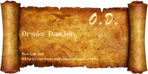Orsós Damján névjegykártya